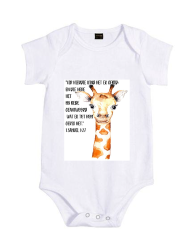 Christian Verse Giraffe Babygrow 0-3 months