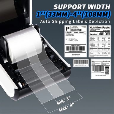 D520 BLUETOOH THERMAL PRINTER + THERMAL STICKER. Fast Printing For Shipping Label Barcode