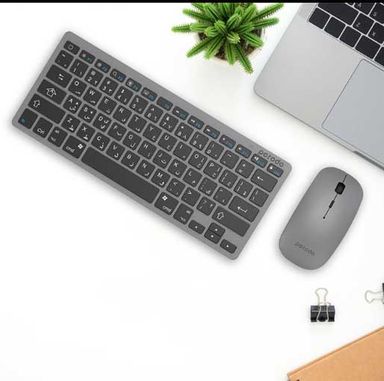 Porodo Wireless Super Slim and Portable Bluetooth Keyboard with Mouse – Gray