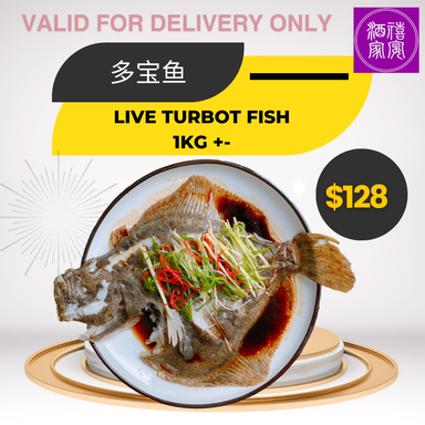 Live Turbot Fish ，游水多宝鱼 (1KG+-)