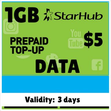 StarHub $5 1GB 3-Day Data Topup Plan