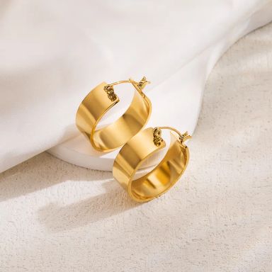 Solid Color 18K Gold Plated Earrings