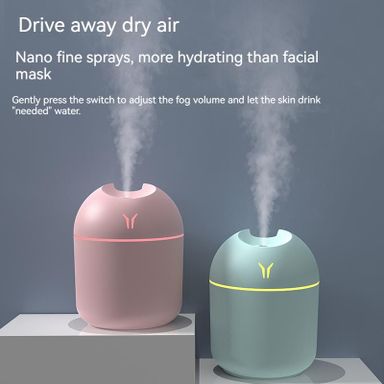 Portable Mini Humidifier, 250ml Small Cool Mist Humidifier with Colorful LED Night Light, USB Personal Desktop Humidifier for Car Office Home Travel, Auto Shut-Off, 2 Mist Modes