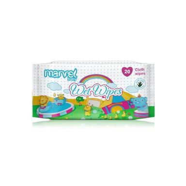 Marvel Baby Wet Wipes Aloevera 20 Cloth Wipes