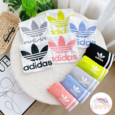 [32] Adidas Short Sleeve Long Pants Set (90~150)