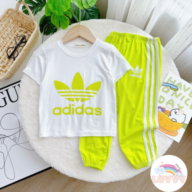 [32] Adidas Short Sleeve Long Pants Set (90~150)