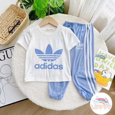 [32] Adidas Short Sleeve Long Pants Set (90~150)