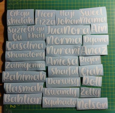 Sticker Nama Custom