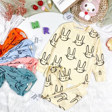 [002] Bunny Outline Pajamas Set (80~120)