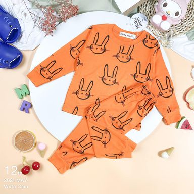 [002] Bunny Outline Pajamas Set (80~120)