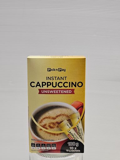 PnP Unsweetened Cappuccino Sachets 180G