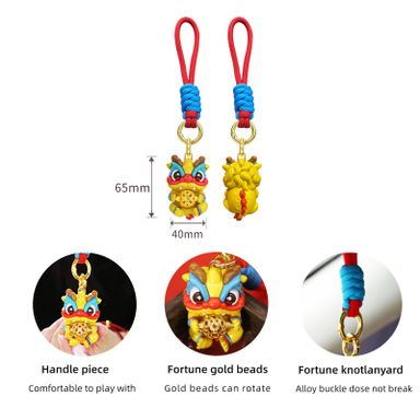 3M-A005 VKGold 2024 New Year of the Dragon Pure Gold 999 Keychain (0.02g)