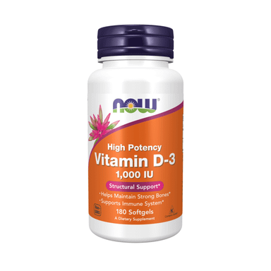 NOW VITAMIN D-3 1,000IU 180 SOFTGELS