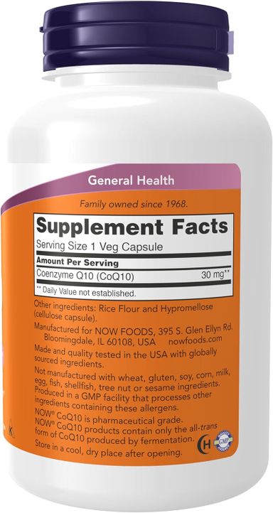 NOW FOODS COQ10 30MG 60 VCAPSULES