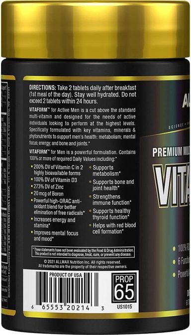 ALLMAX NUTRITION VITAFORM 60 TABLETS