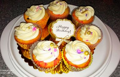 1 Dozen Butter flavored; Buttercream frosted Cupcakes