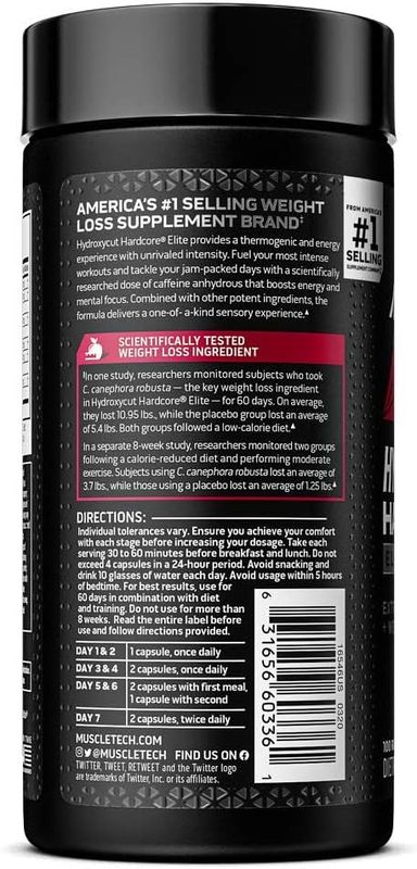 MUSCLETECH HYDROXYCUT HARDCORE ELITE 100 CAPSULES