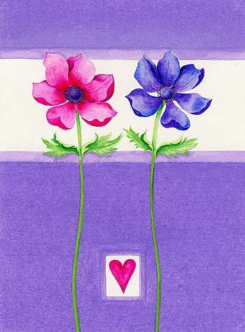 Birthday Cards - Purple Floral