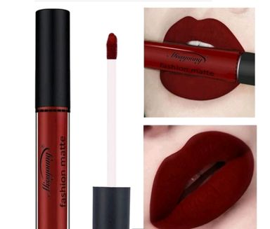 Burgundy matte finish lipstick