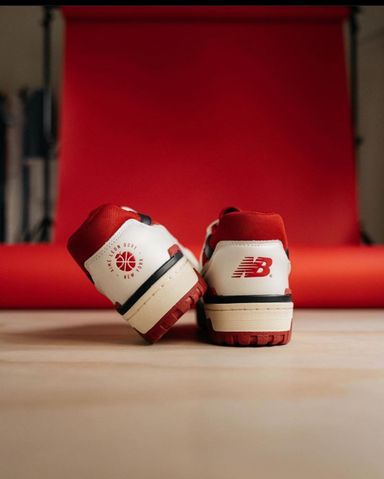 New Balance 550 in "White Red,"