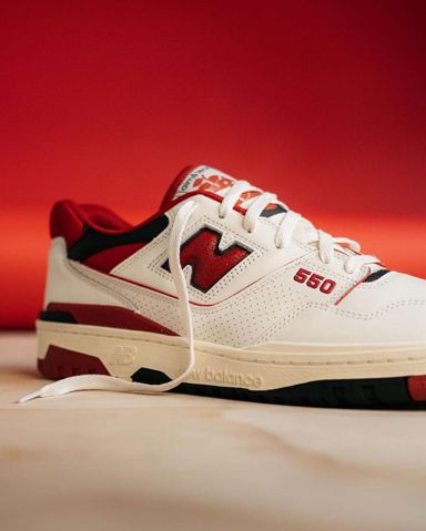 New Balance 550 in "White Red,"