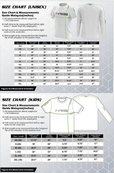 JADUAL SAIZ DEWASA DAN KANAK-KANAK