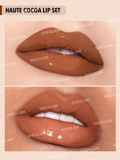 SHEGLAM Soft 90'S Glam Lip Liner And Lip Duo Set - Haute Cocoa