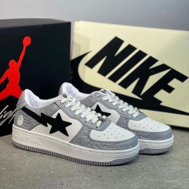 BapeSta Low M2 in White Grey