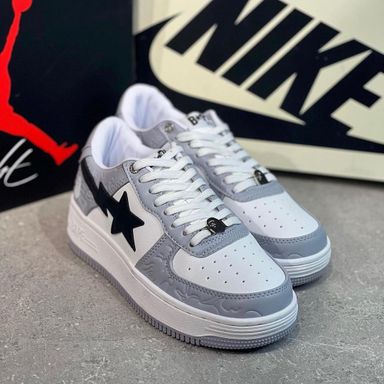 BapeSta Low M2 in White Grey