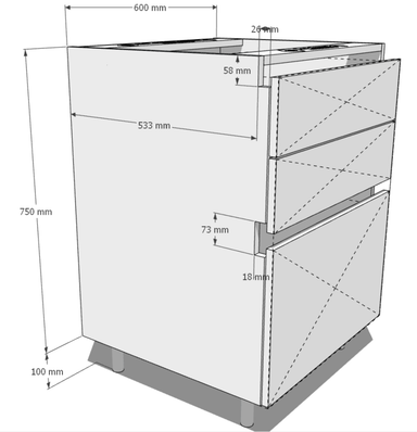 600 drawer 2xSML Large with inner