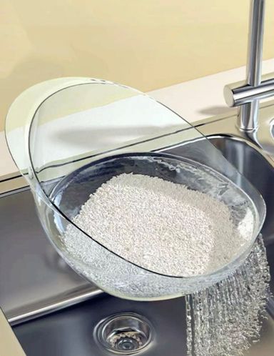 Clear Acrylic Rice Washing Basket