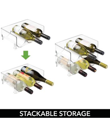 Sackable Plastic 3 Bottle Wine Rack