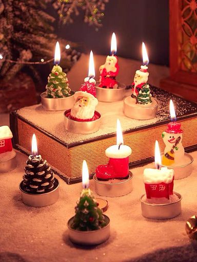 Christmas Table Decor Candles - 6 PCs