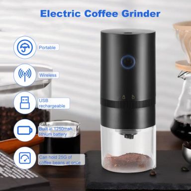 **SPOT 50% SALE**Coffee Grinder Electric Burr, Small Cordless Coffee Grinder Mini With Multi Grind Setting, Portable Coffee Bean Grinder Automatic For Camping/ Drip/ E