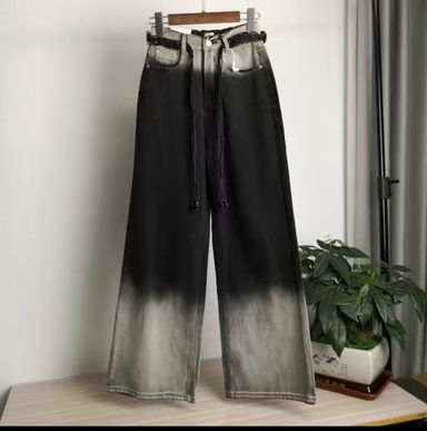 Retro gradient pants female