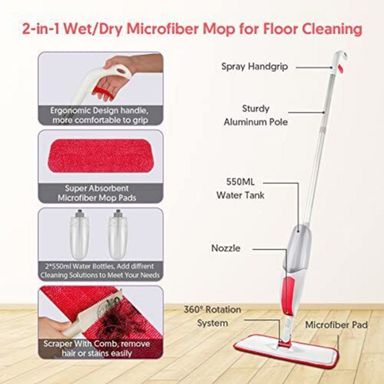 2 in 1 Wet/Dry Water Spray Mop