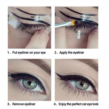 Eyeliner Stencils Winged Eyeliner Stencil Models Template Shaping Tools Eyebrows Template Card Eye Shadow Makeup Tool