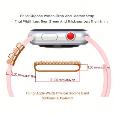 4pcs Watch Rhinestone Band Charm - Rose Gold