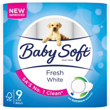 Baby Soft 2 Ply Toilet Rolls 9s