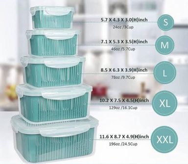 5 Pcs Kitchen Container Food Storage