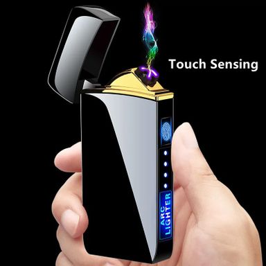 Hot Electric Windproof Metal Lighter Double Arc Flameless Plasma