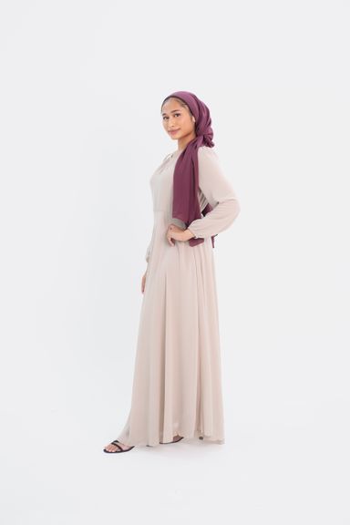 Chiffon Dress in Taupe