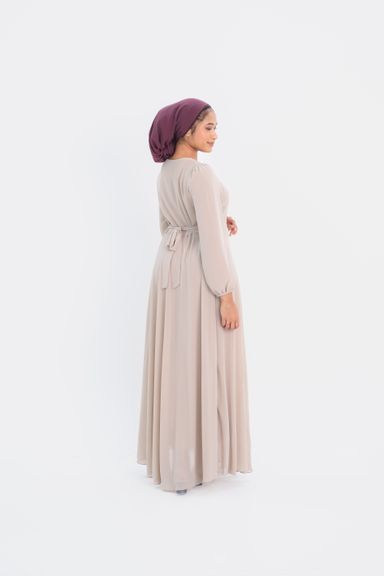 Chiffon Dress in Taupe