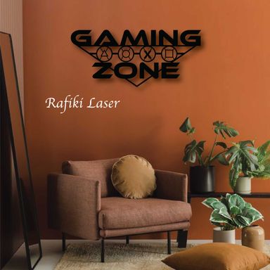 Gaming Zone Metal Wall Art Decor