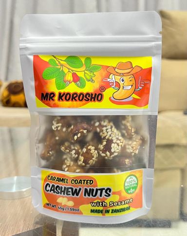 Mr Korosho - Caramelized Cashew Nuts with Sesame - BOX (100g/150g Packs)