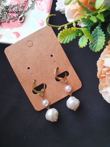 MINI GOLD HOOP + PEARL DROP (2 SETS)