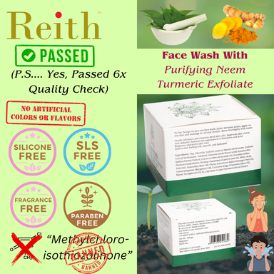 Reith Face Wash with Purifying Neem & Turmeric Exfoliate | All skin types | Organic, Vegan, Natural | 100g