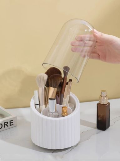 360 Degree Rotating Makeup Organizer - White