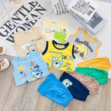 [83] Cute Printed Sleeveless Play Sets (80~130)