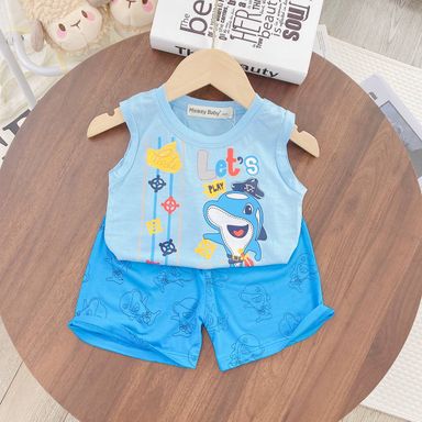 [83] Cute Printed Sleeveless Play Sets (80~130)